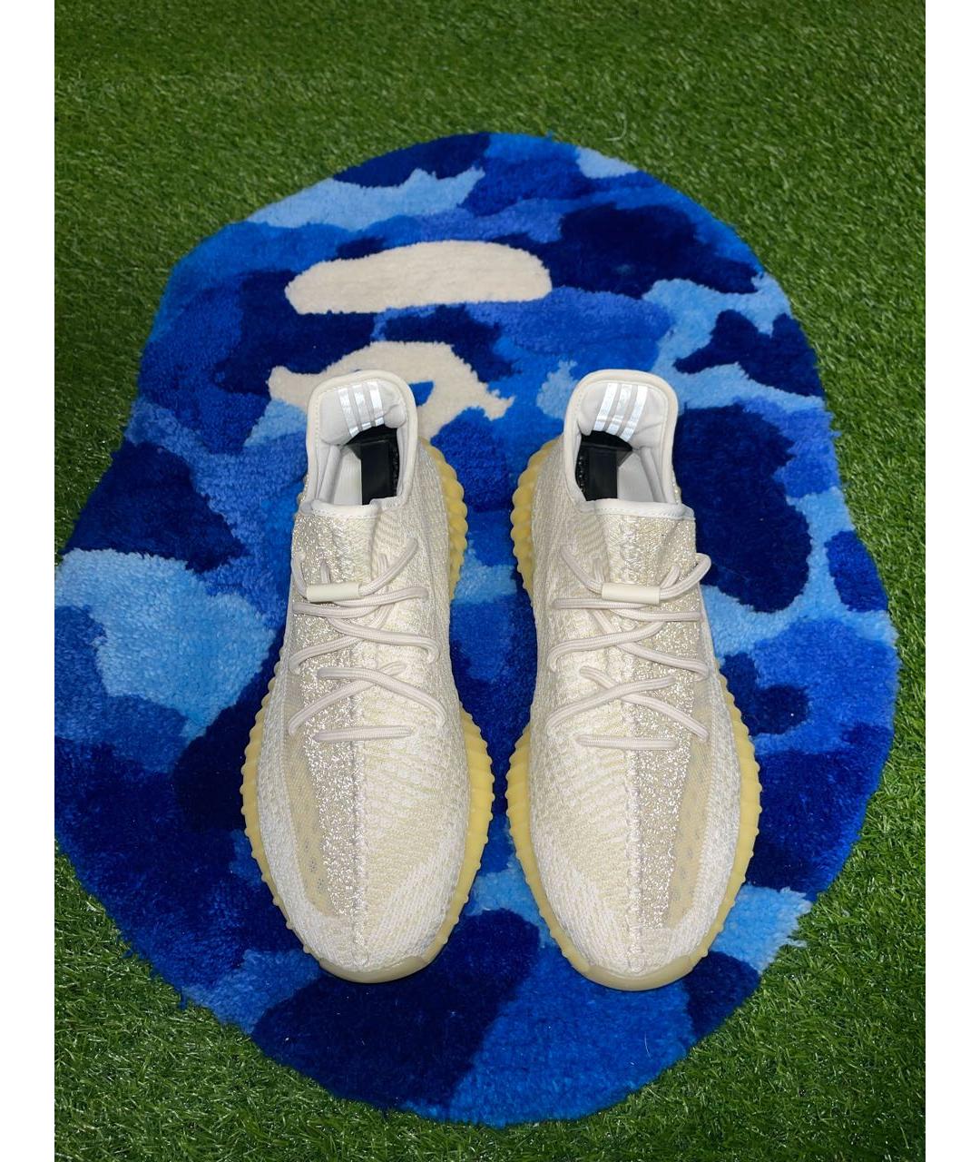 ADIDAS YEEZY Бежевые текстильные низкие кроссовки / кеды, фото 3