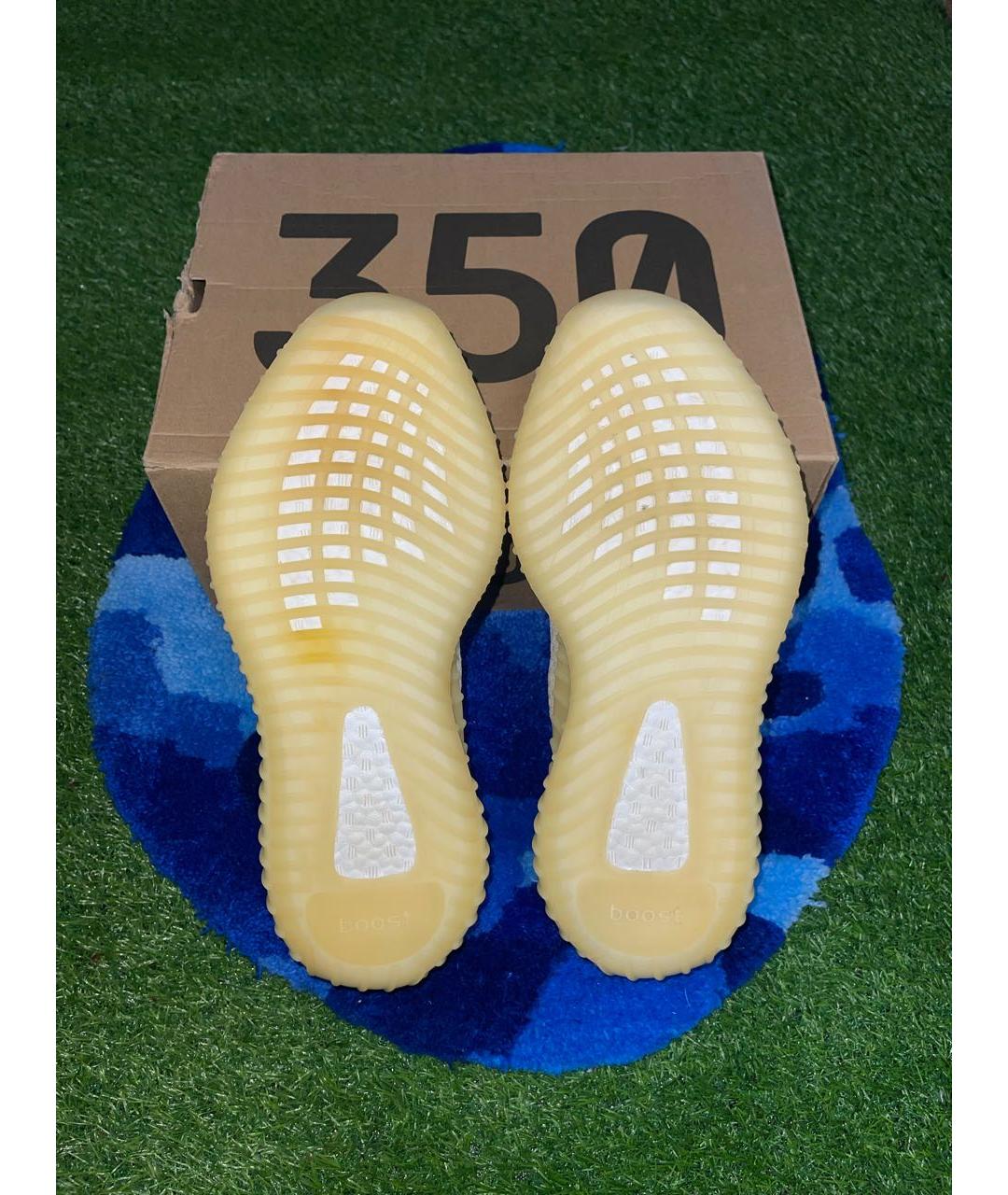 ADIDAS YEEZY Бежевые текстильные низкие кроссовки / кеды, фото 6