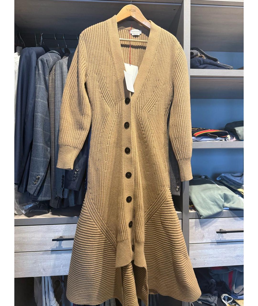 ALEXANDER MCQUEEN Бежевый шерстяной кардиган, фото 5