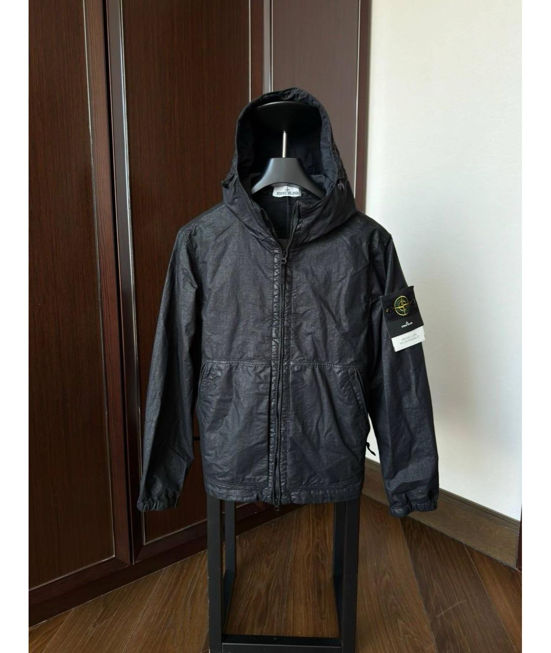 STONE ISLAND Черная хлопковая куртка, фото 5