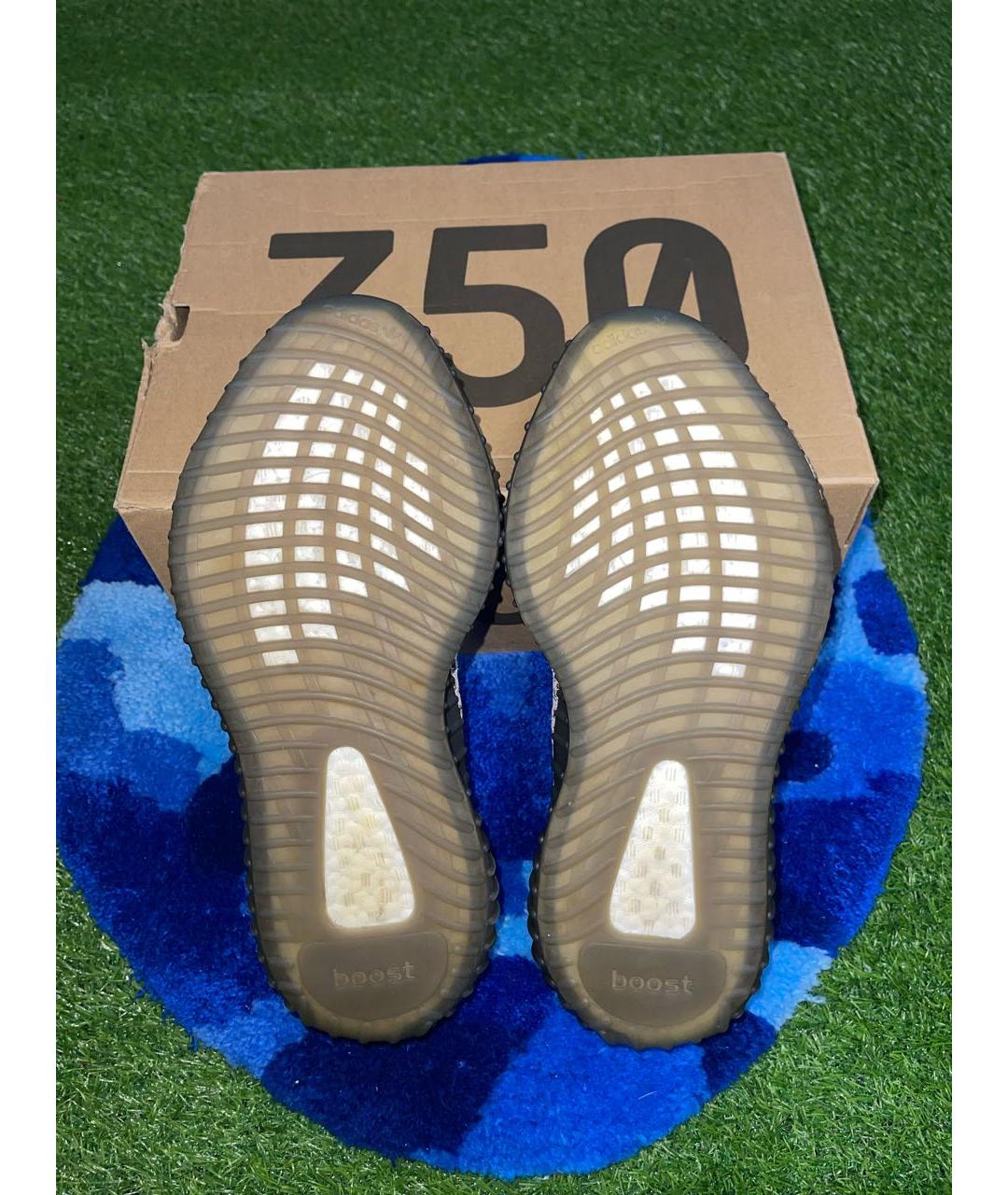 ADIDAS YEEZY Коричневые текстильные низкие кроссовки / кеды, фото 6