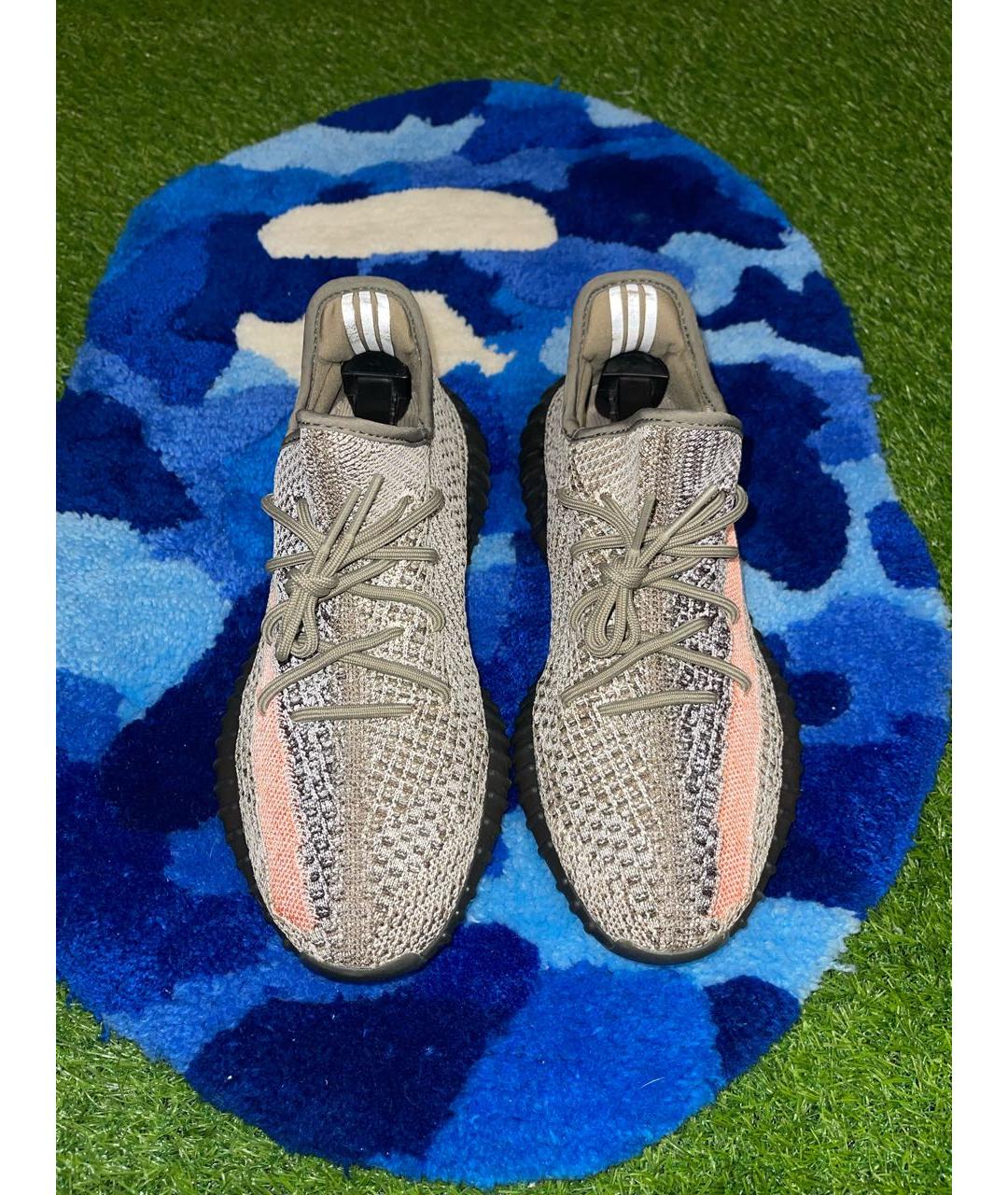 ADIDAS YEEZY Коричневые текстильные низкие кроссовки / кеды, фото 3