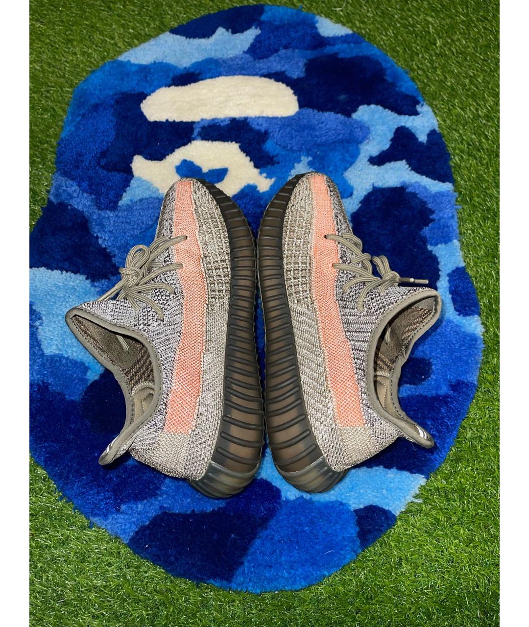 ADIDAS YEEZY Коричневые текстильные низкие кроссовки / кеды, фото 5