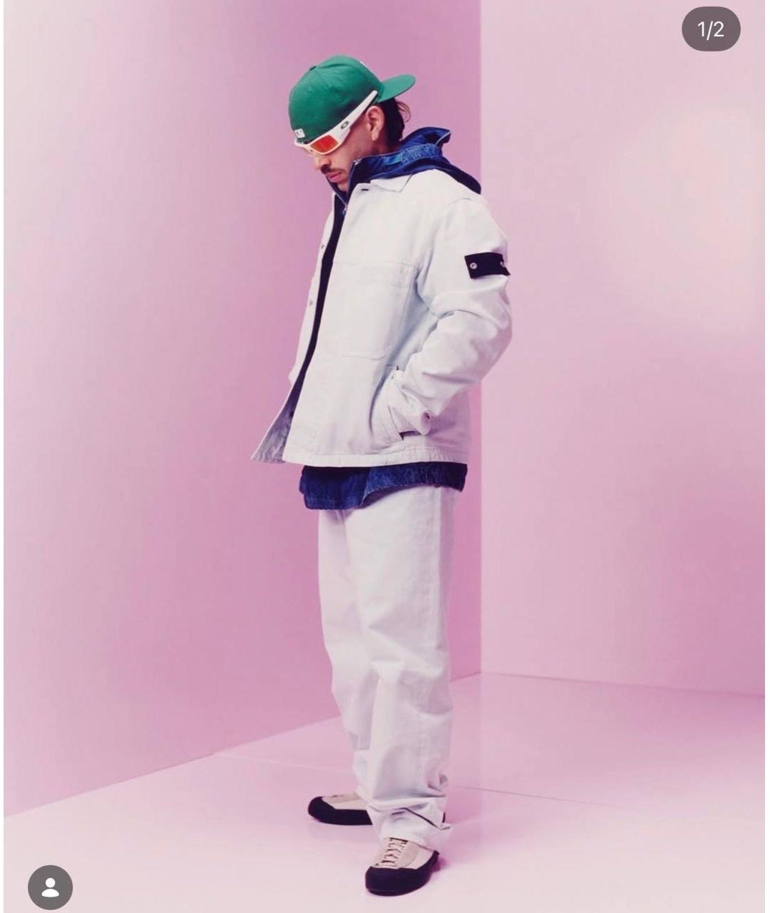 STONE ISLAND Синие хлопковые прямые джинсы, фото 8