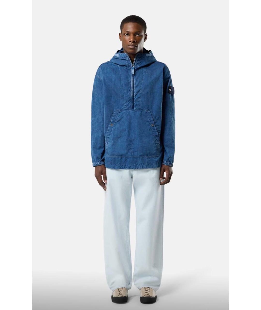 STONE ISLAND Синие хлопковые прямые джинсы, фото 3