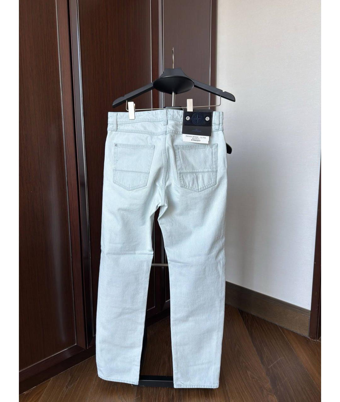 STONE ISLAND Синие хлопковые прямые джинсы, фото 7