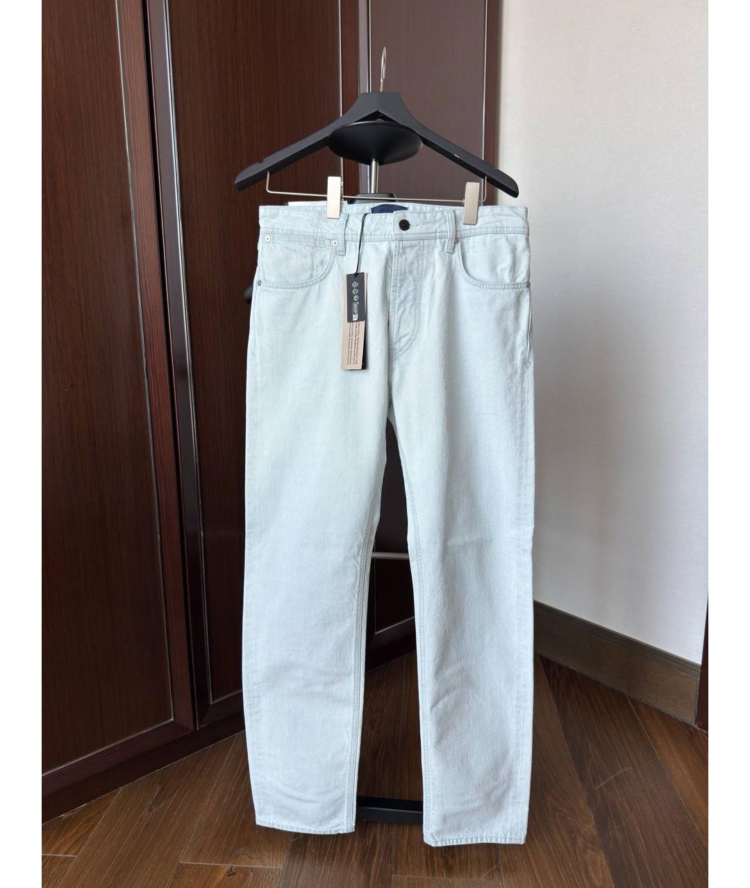 STONE ISLAND Синие хлопковые прямые джинсы, фото 6