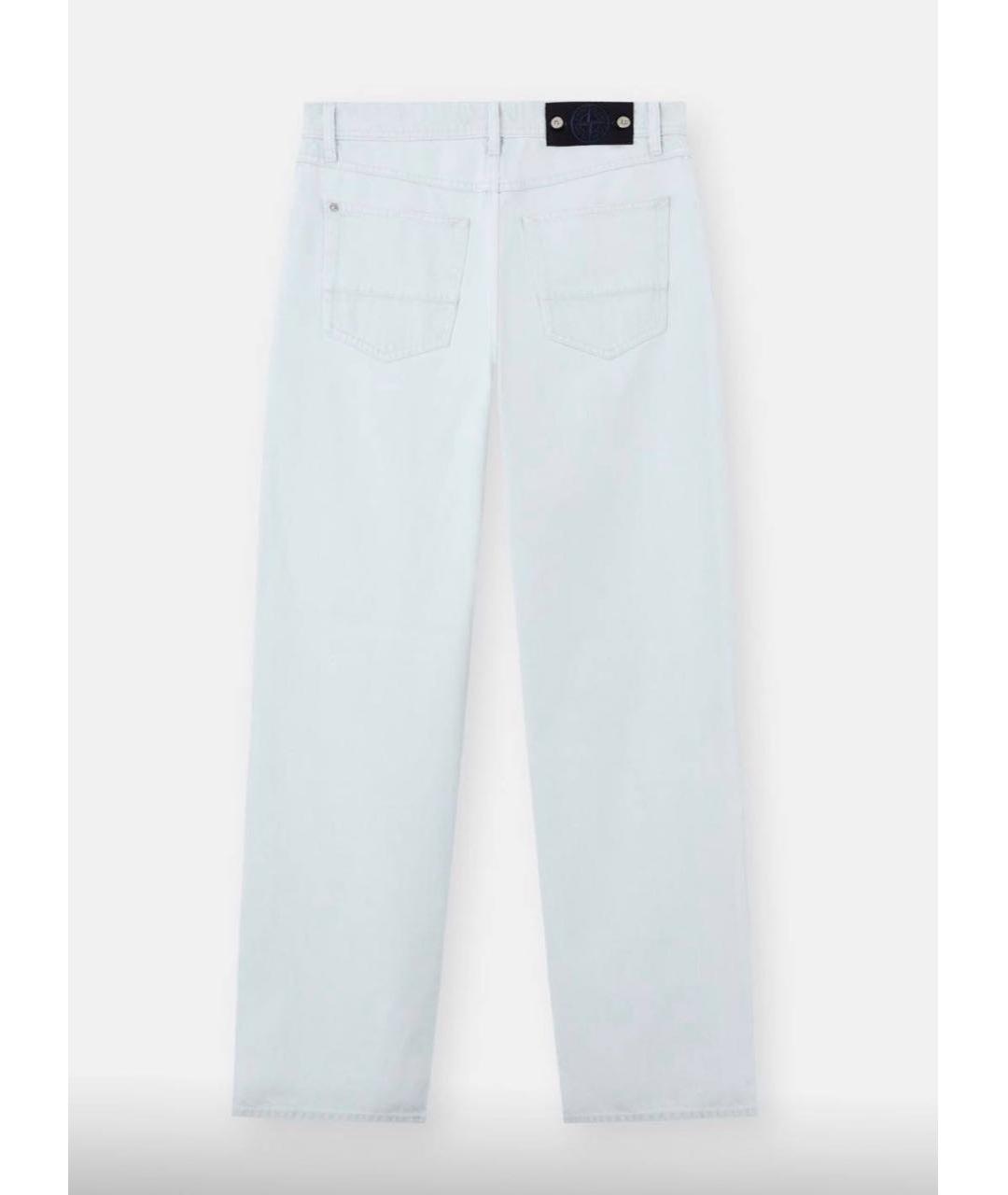 STONE ISLAND Синие хлопковые прямые джинсы, фото 2