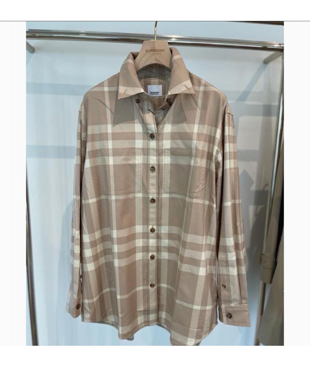 BURBERRY Бежевая хлопковая рубашка, фото 3