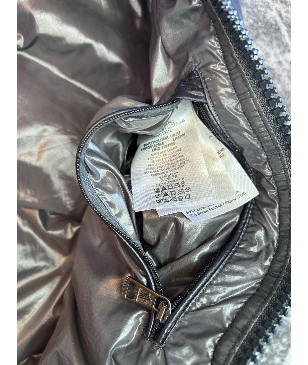 MONCLER Серый полиэстеровый жилет, фото 5