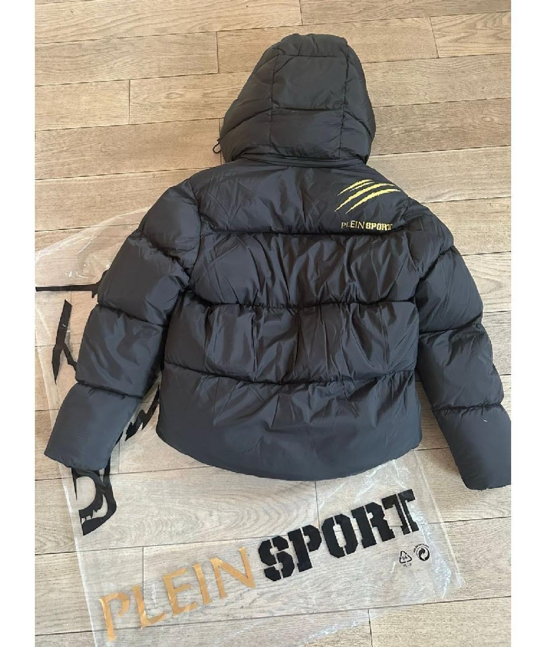PLEIN SPORT Темно-синий полиэстеровый пуховик, фото 2