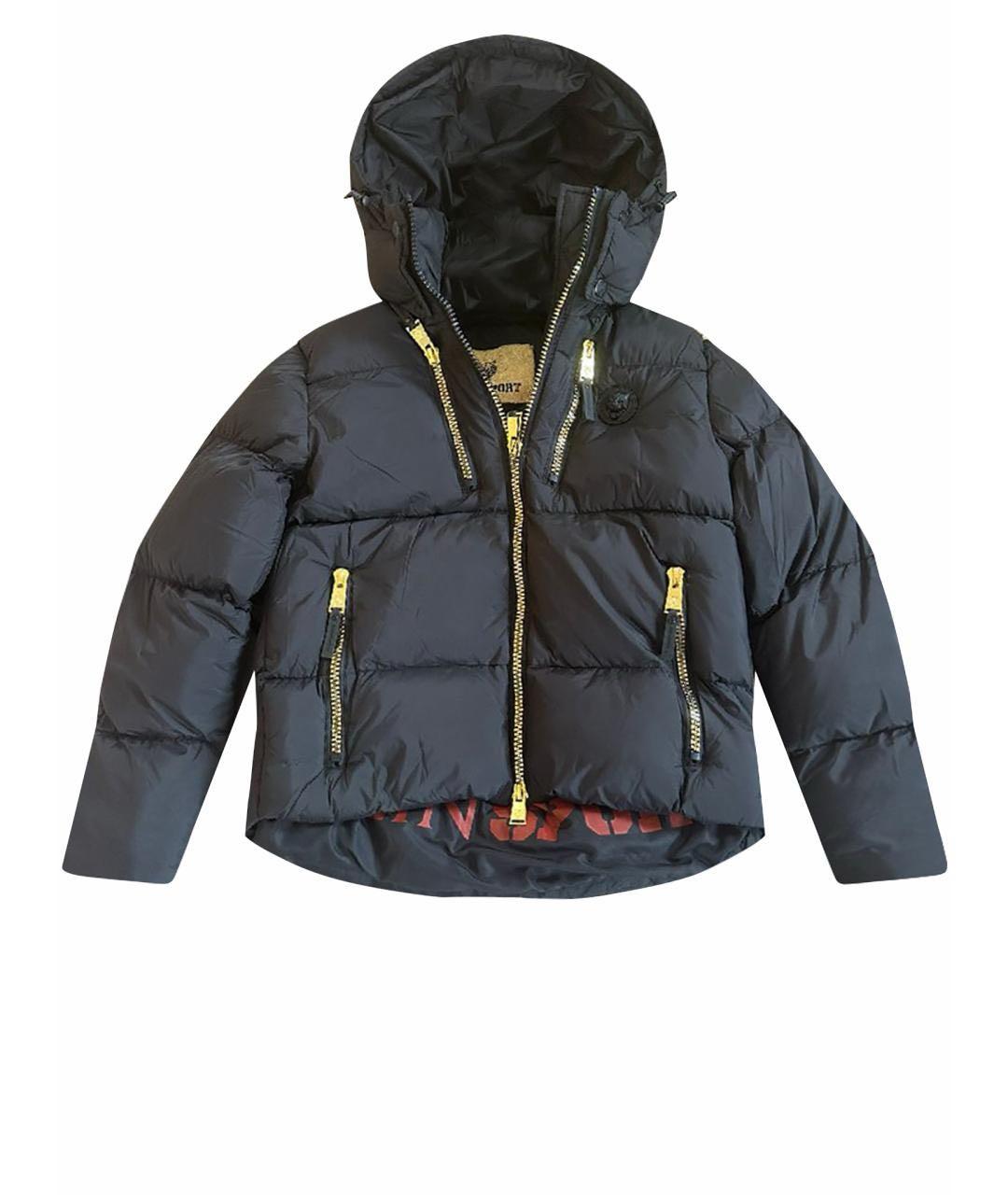 PLEIN SPORT Темно-синий полиэстеровый пуховик, фото 9