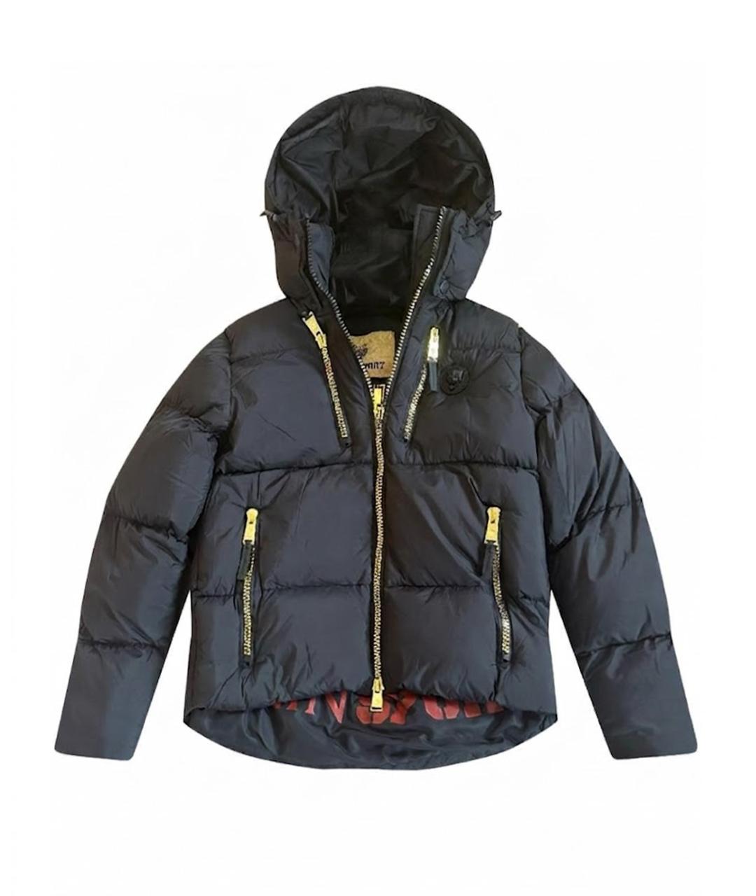 PLEIN SPORT Темно-синий полиэстеровый пуховик, фото 1