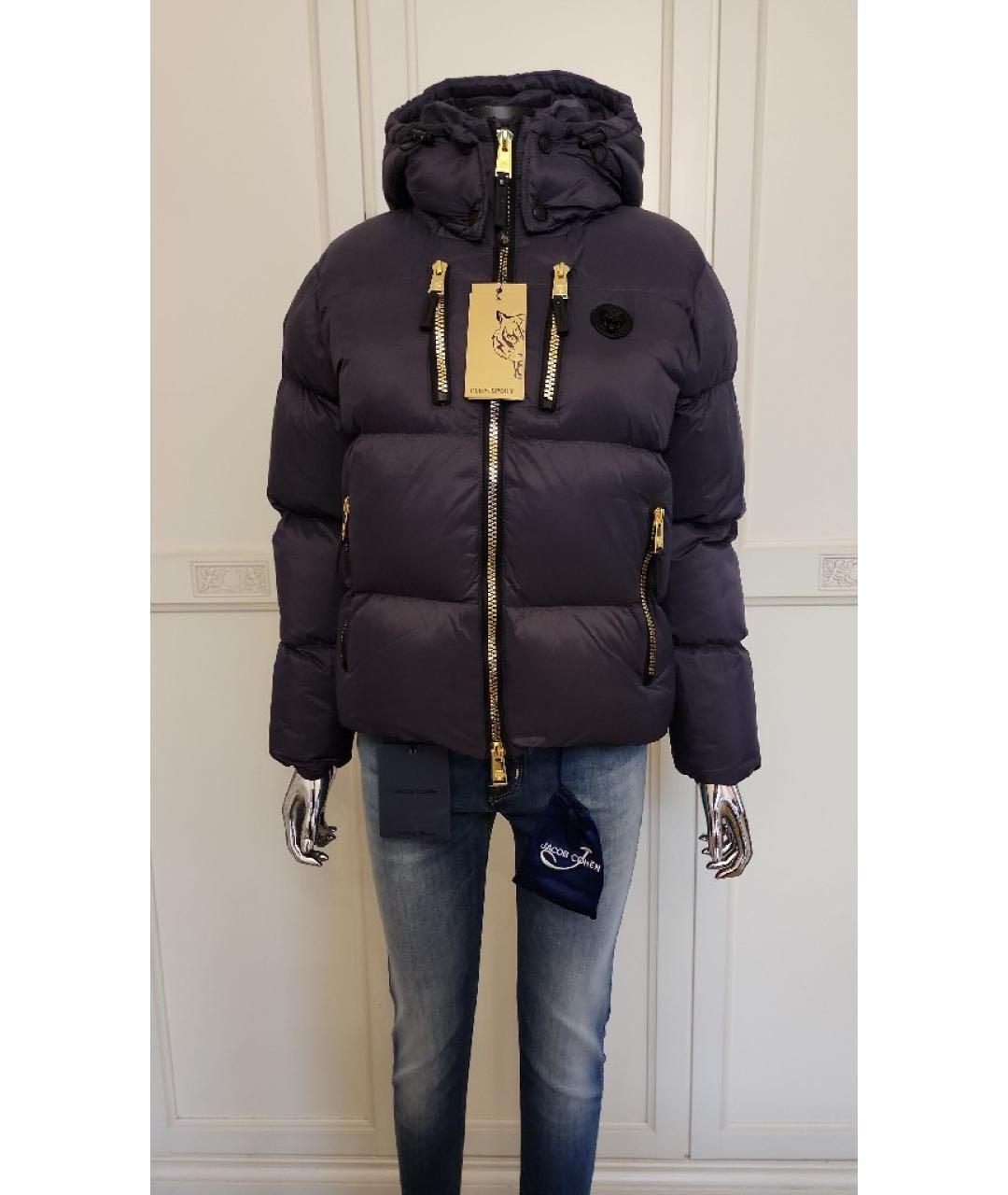 PLEIN SPORT Темно-синий полиэстеровый пуховик, фото 8