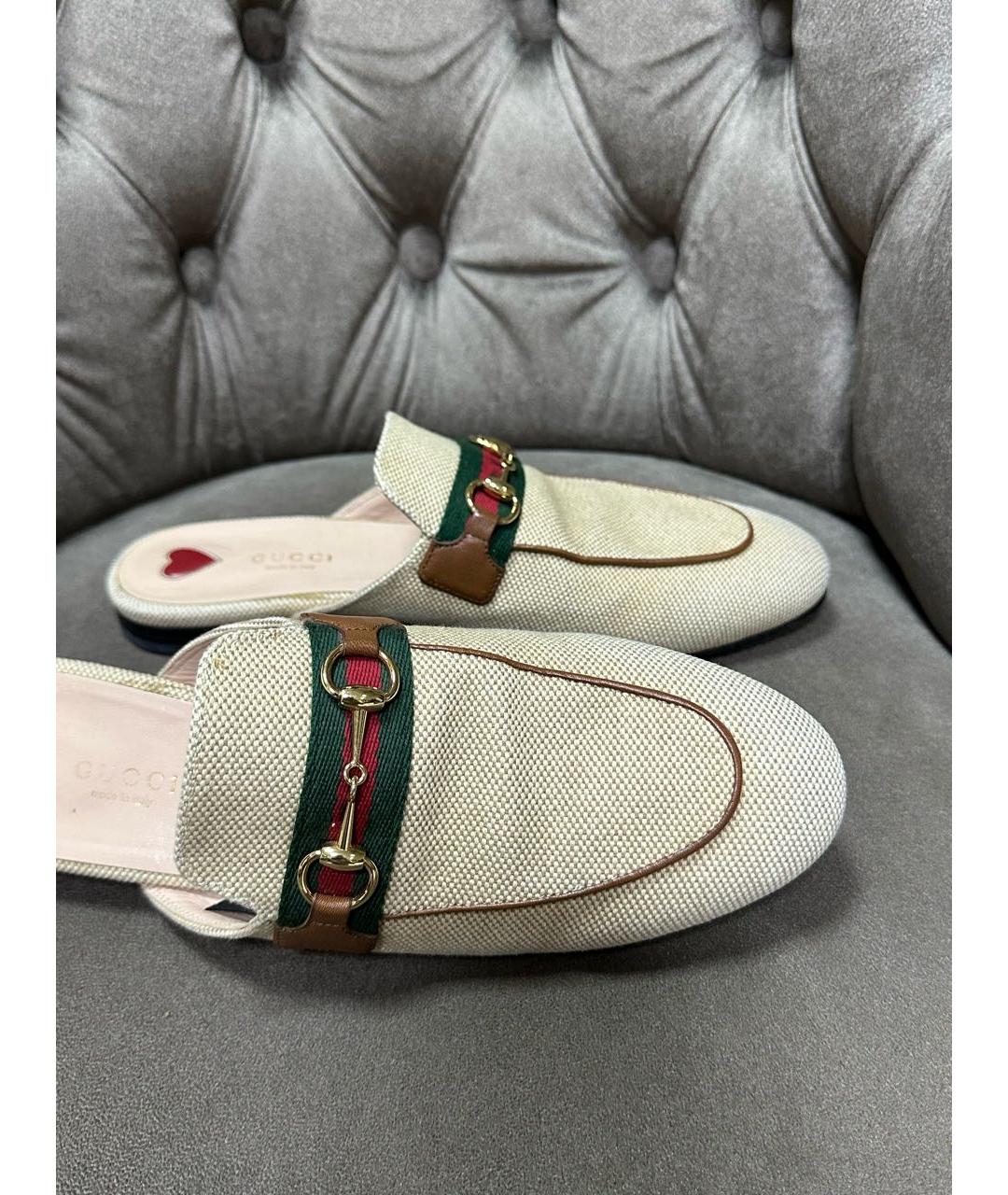 GUCCI Бежевые сабо, фото 3