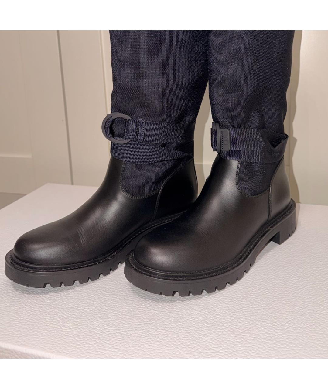 CHRISTIAN DIOR Темно-синие текстильные сапоги, фото 3