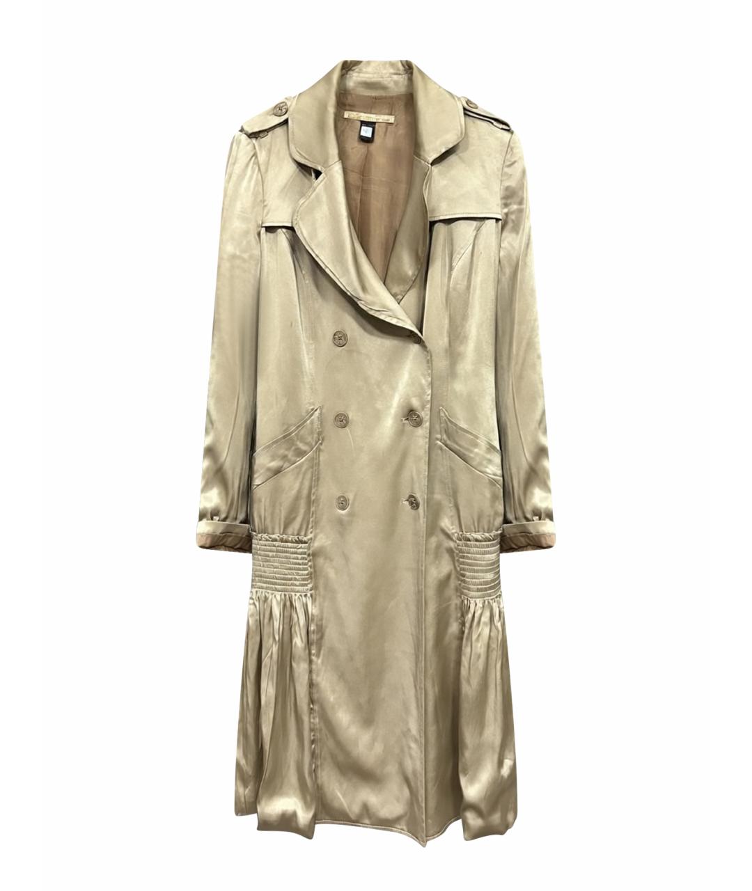 CAVALLI CLASS Золотой вискозный тренч/плащ, фото 1