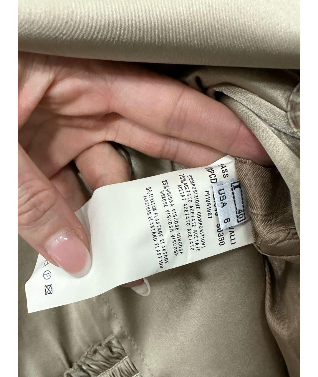 CAVALLI CLASS Золотой вискозный тренч/плащ, фото 5