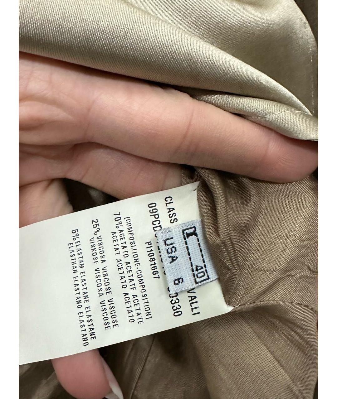 CAVALLI CLASS Золотой вискозный тренч/плащ, фото 6