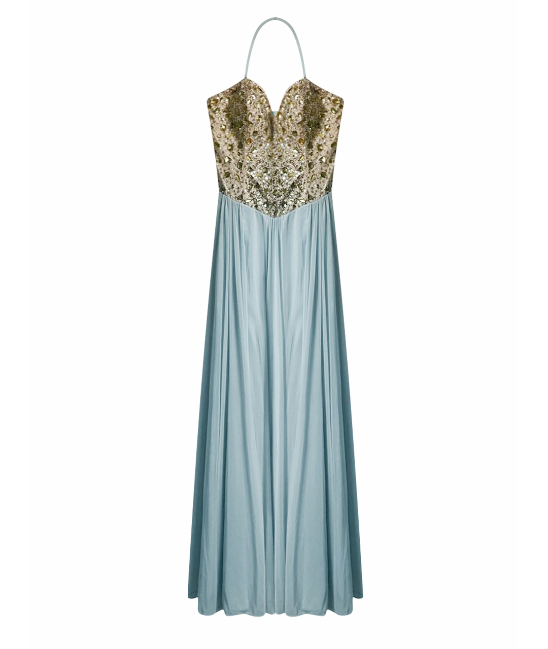 TERANI COUTURE Голубое полиэстеровое вечернее платье, фото 8