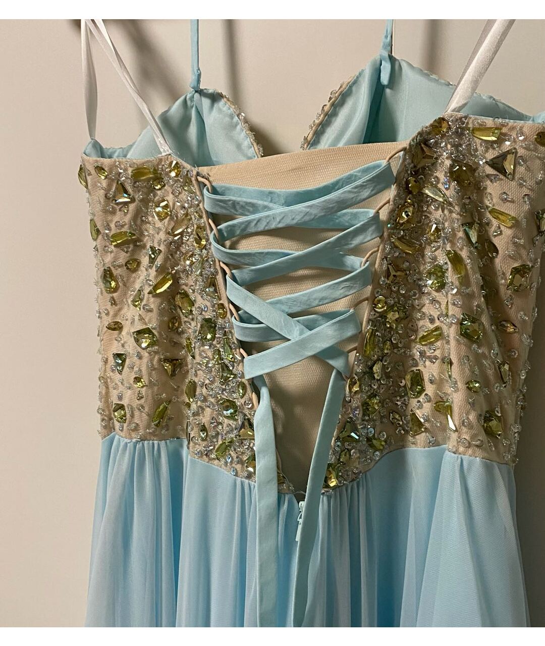 TERANI COUTURE Голубое полиэстеровое вечернее платье, фото 2