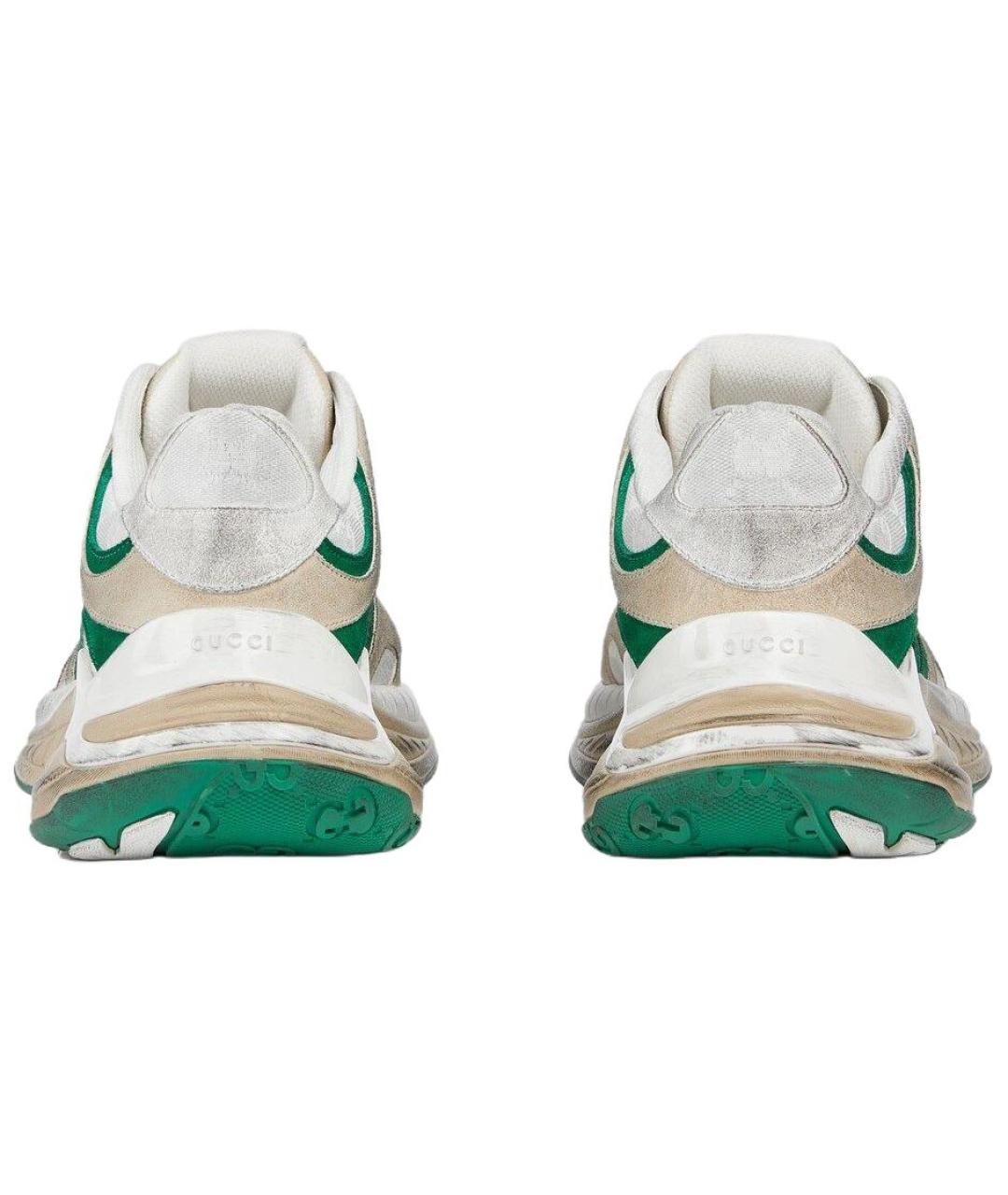 GUCCI Зеленые текстильные низкие кроссовки / кеды, фото 5