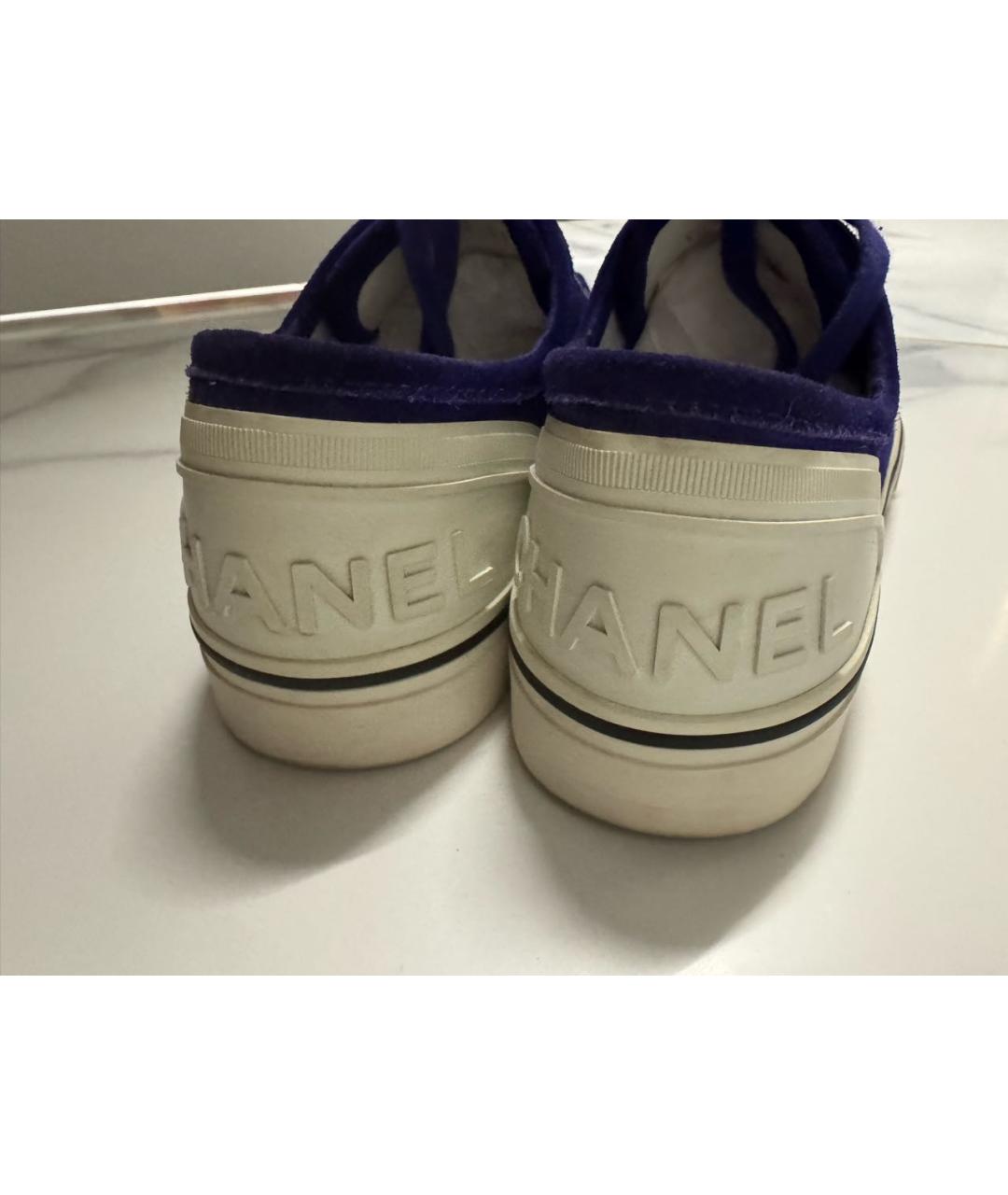 CHANEL Фиолетовые замшевые кеды, фото 7