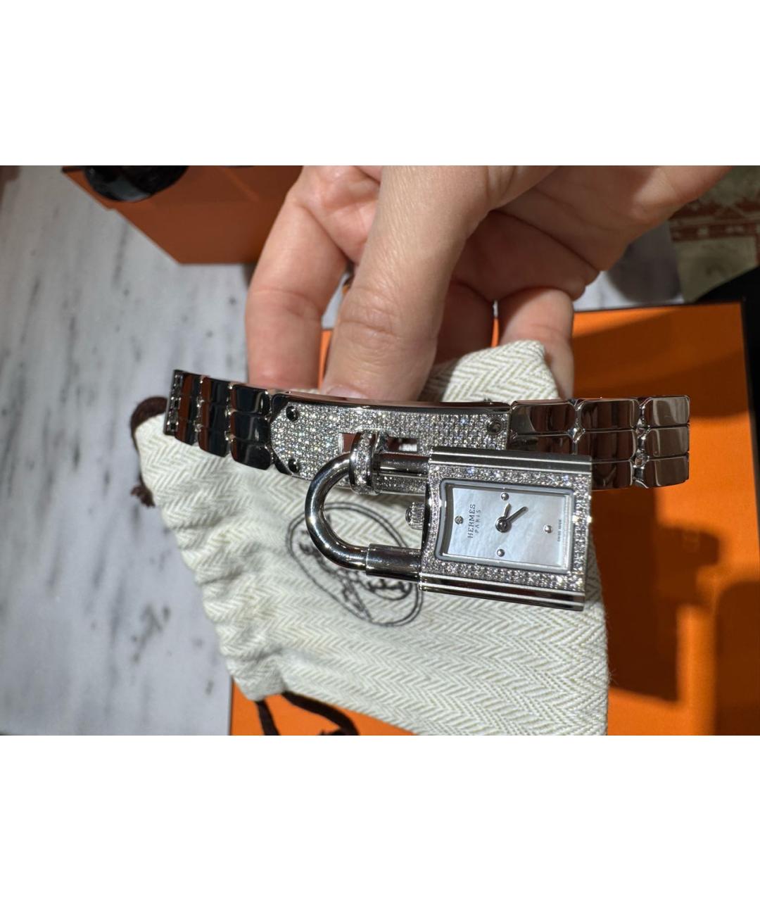 HERMES Серебряные металлические часы, фото 6
