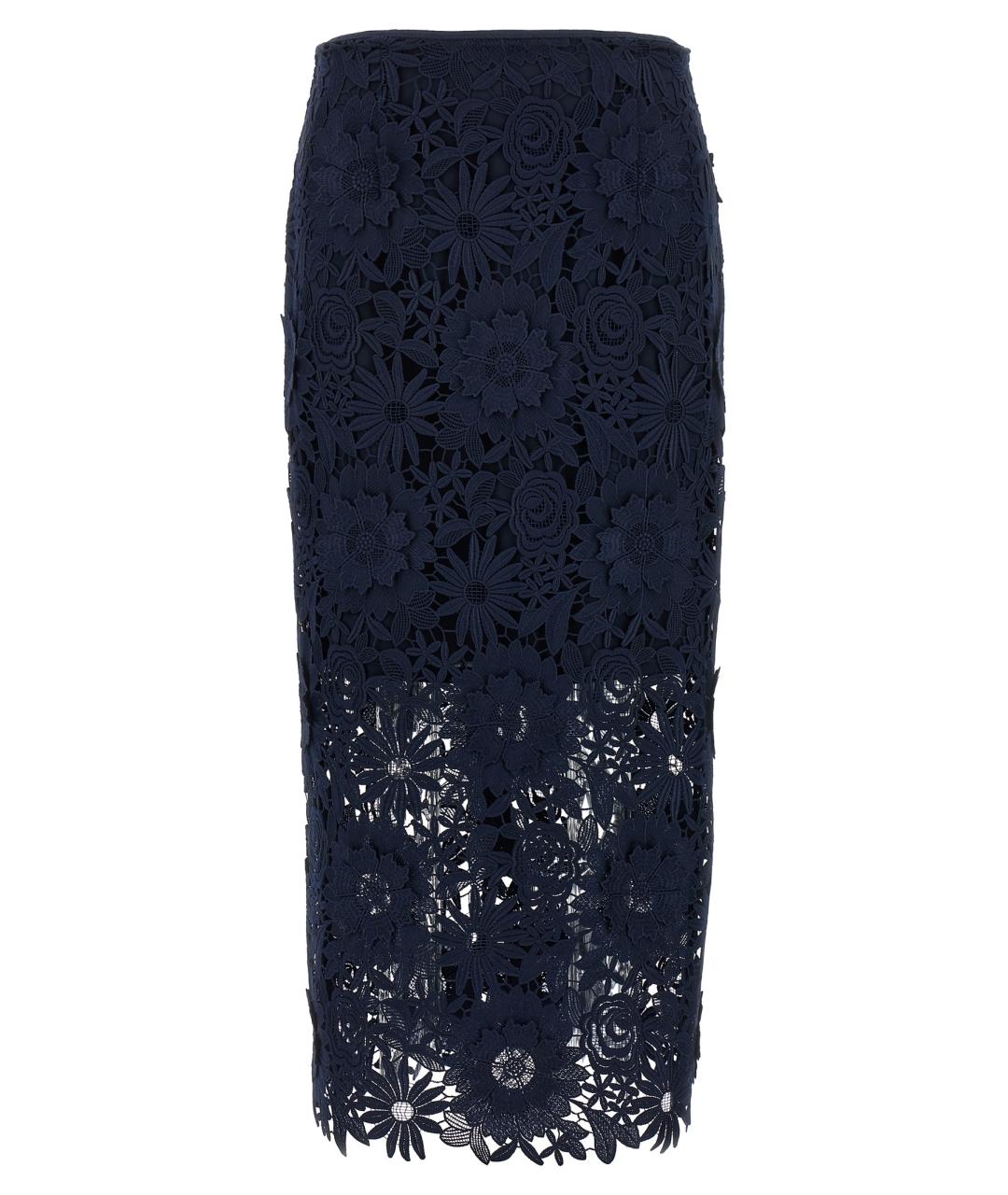 ROTATE Темно-синяя полиэстеровая юбка миди, фото 1