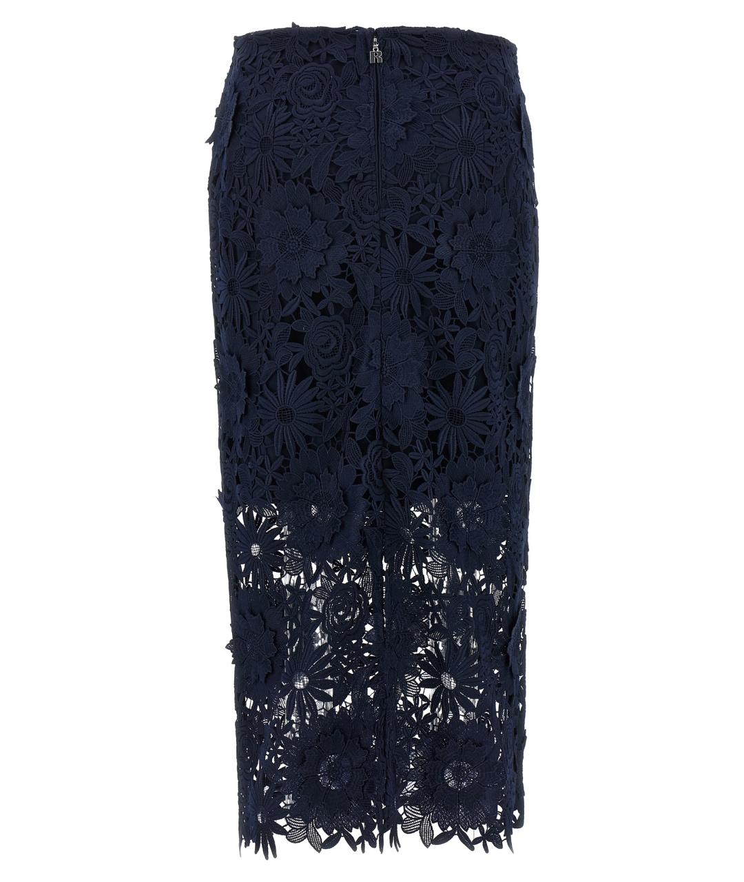 ROTATE Темно-синяя полиэстеровая юбка миди, фото 2