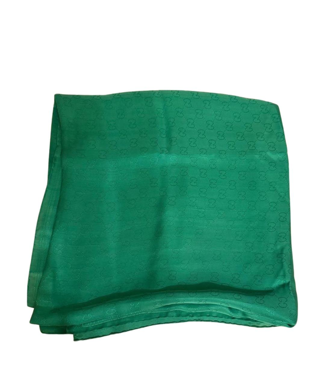 GUCCI Зеленый шелковый платок, фото 1