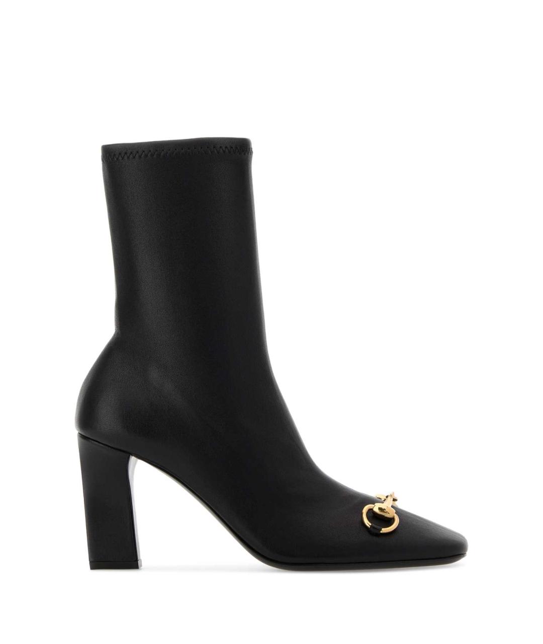 GUCCI Черные кожаные ботильоны, фото 1