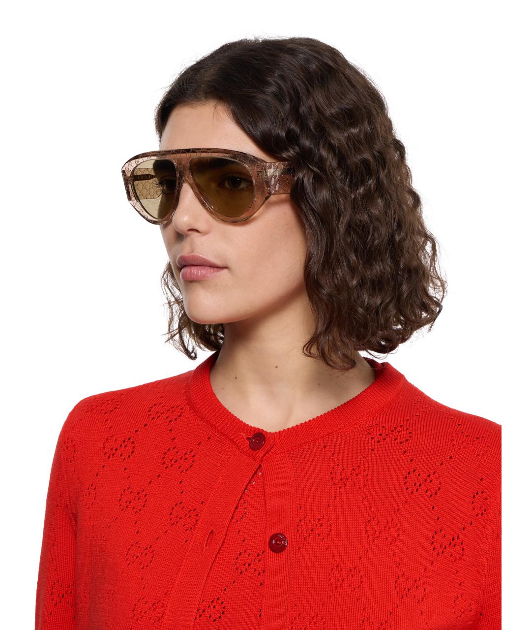 GUCCI Розовые солнцезащитные очки, фото 3