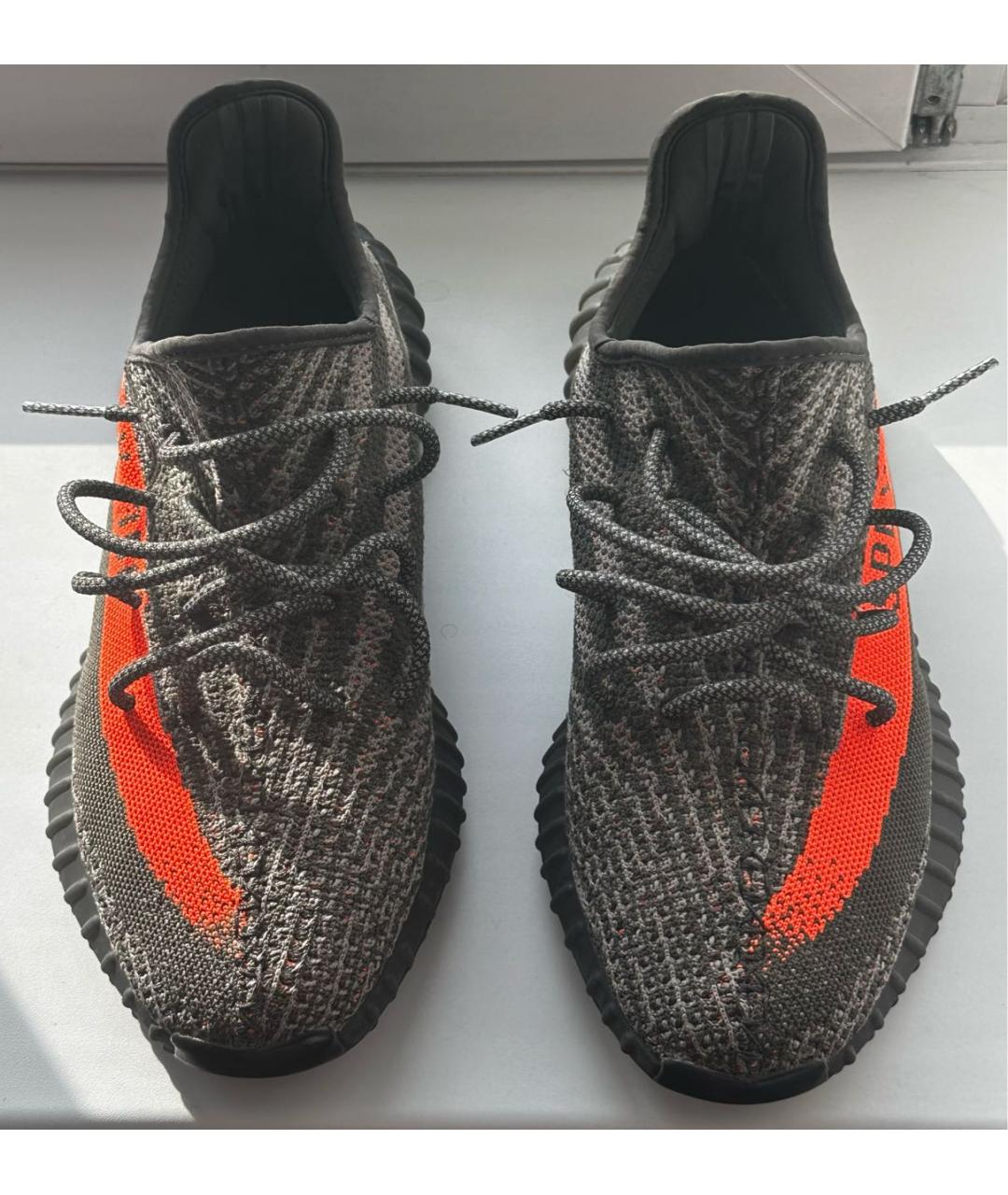 ADIDAS YEEZY Серые текстильные низкие кроссовки / кеды, фото 2