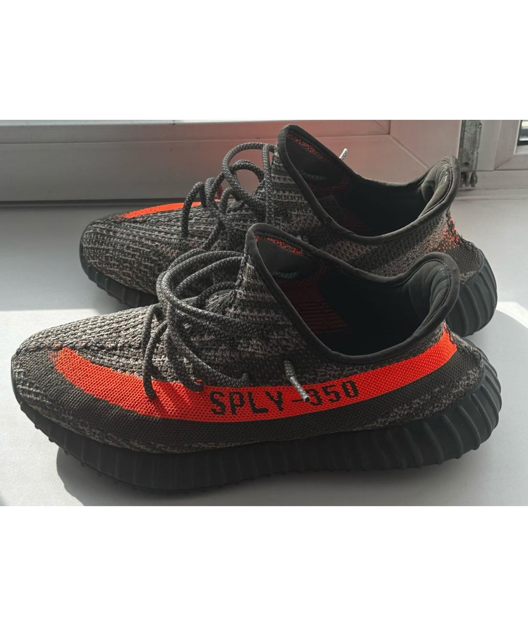 ADIDAS YEEZY Серые текстильные низкие кроссовки / кеды, фото 5