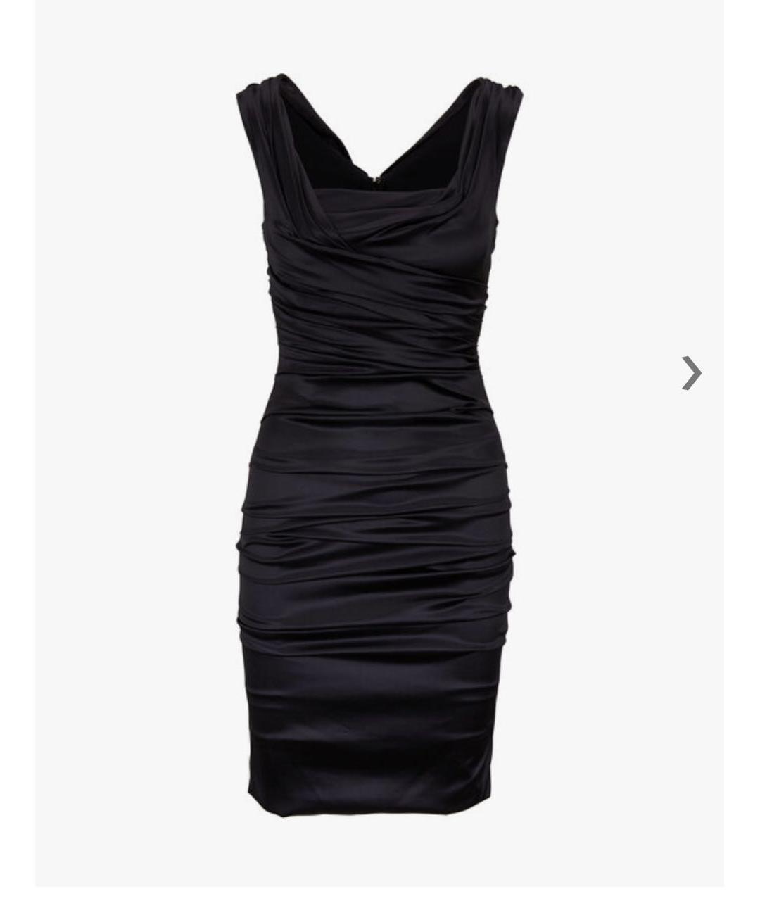 DOLCE&GABBANA Черное шелковое коктейльное платье, фото 6