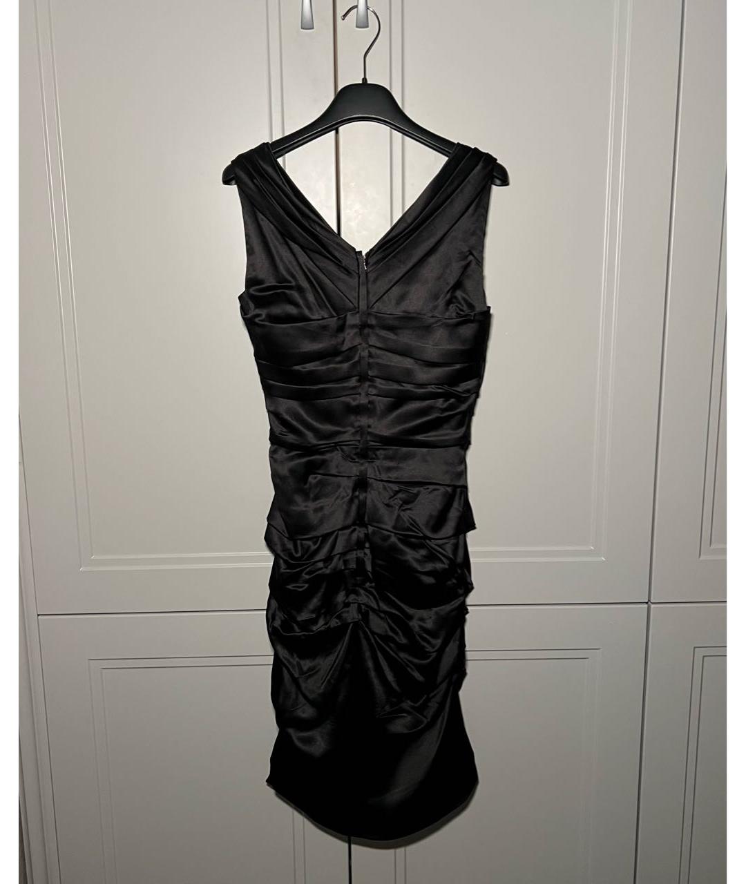 DOLCE&GABBANA Черное шелковое коктейльное платье, фото 4