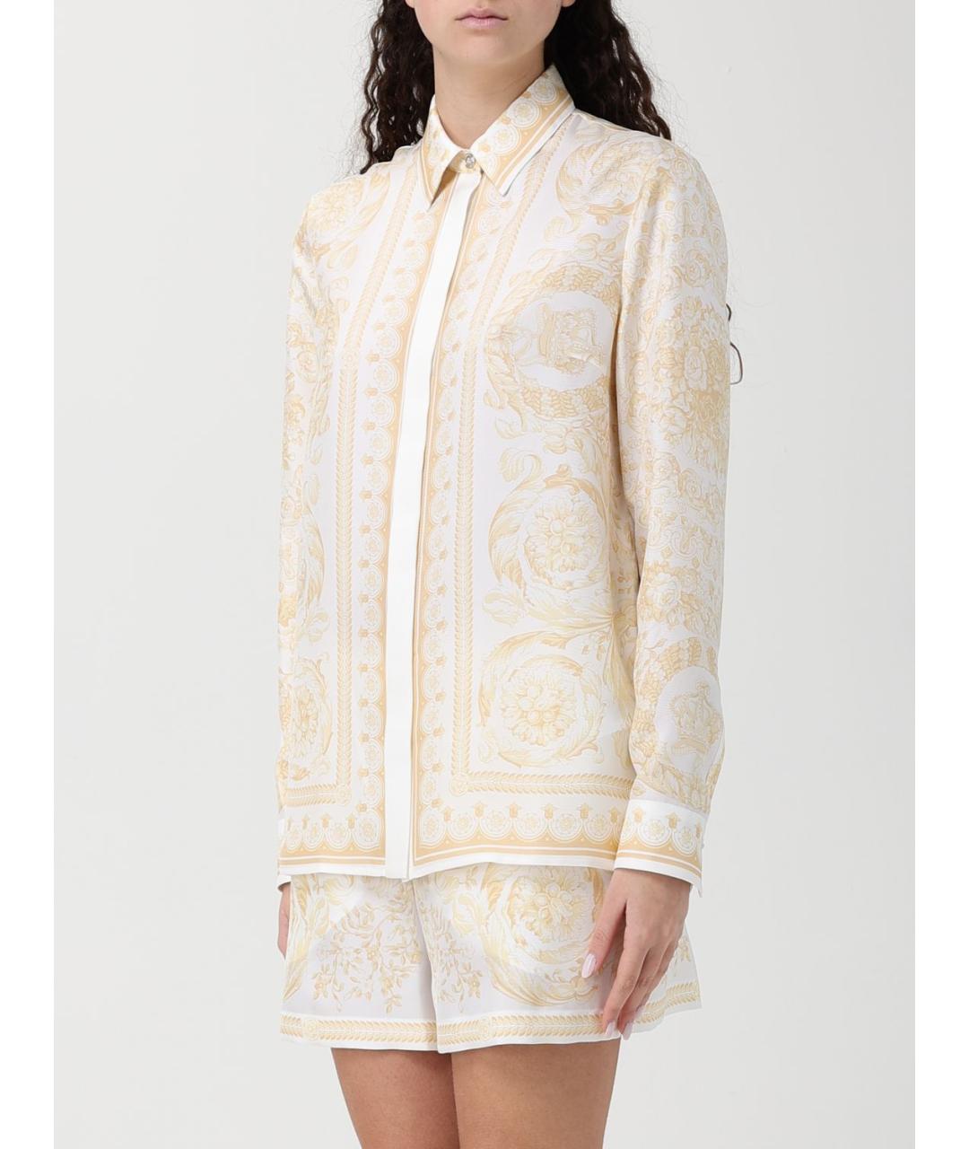 VERSACE Золотая шелковая рубашка, фото 4