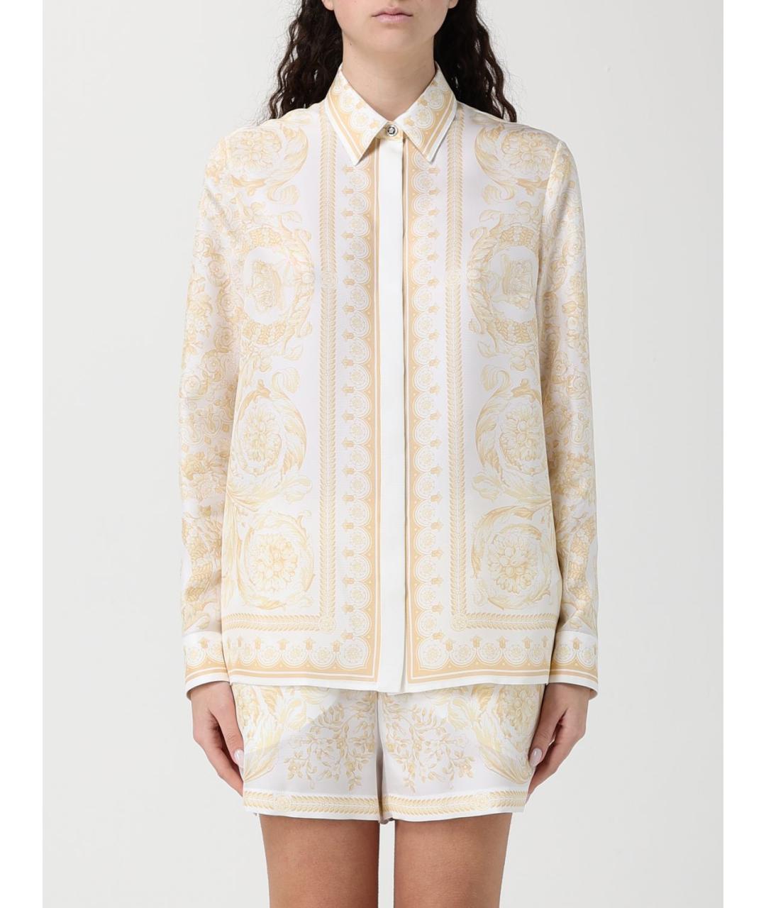 VERSACE Золотая шелковая рубашка, фото 6