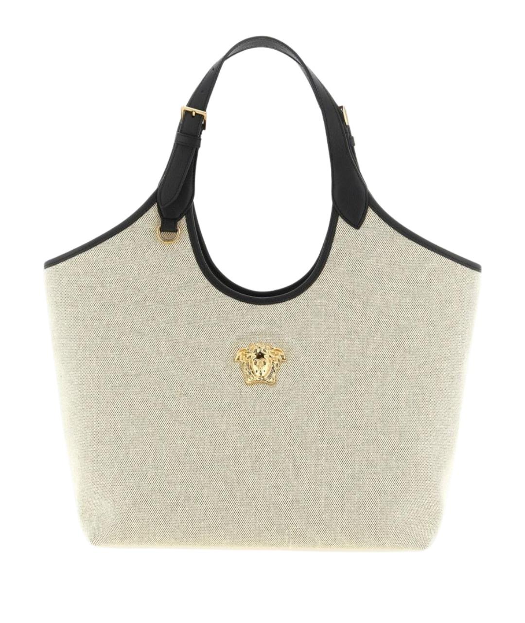 VERSACE Бежевая хлопковая сумка тоут, фото 1