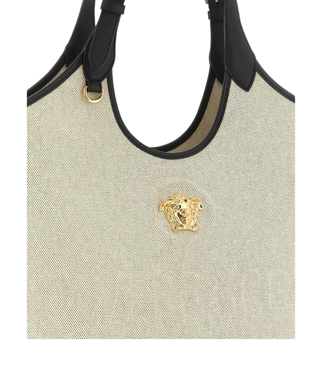 VERSACE Бежевая хлопковая сумка тоут, фото 3