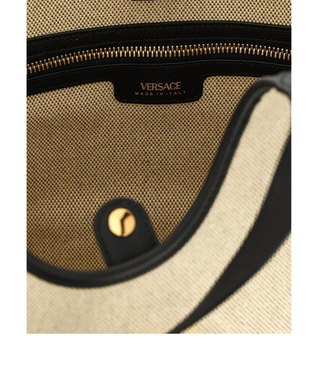 VERSACE Бежевая хлопковая сумка тоут, фото 4