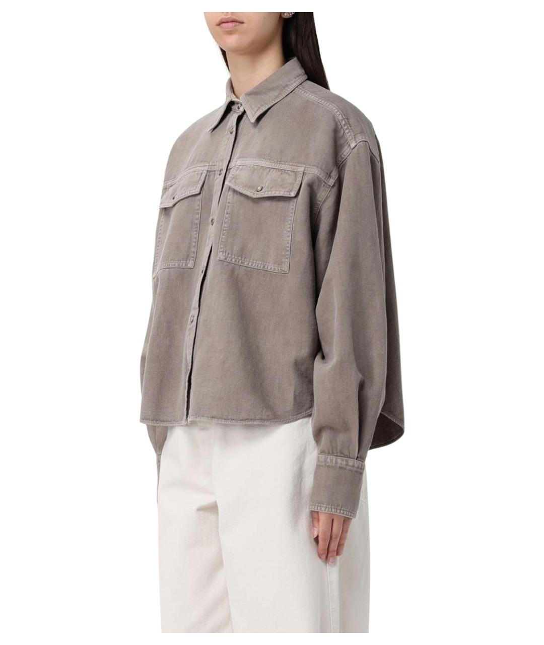 BRUNELLO CUCINELLI Коричневая хлопковая рубашка, фото 4