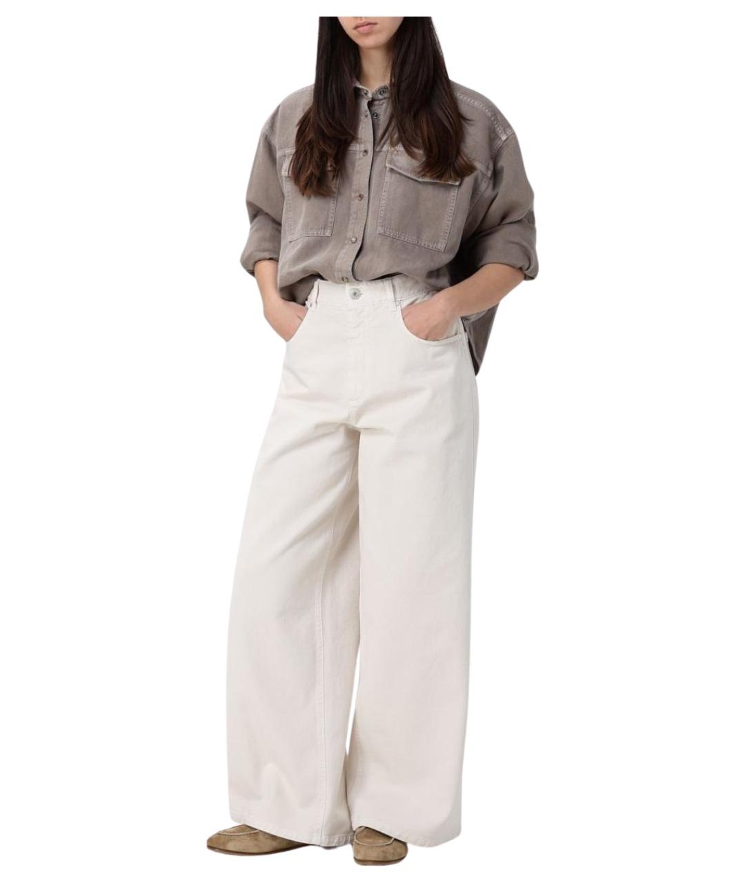 BRUNELLO CUCINELLI Коричневая хлопковая рубашка, фото 2