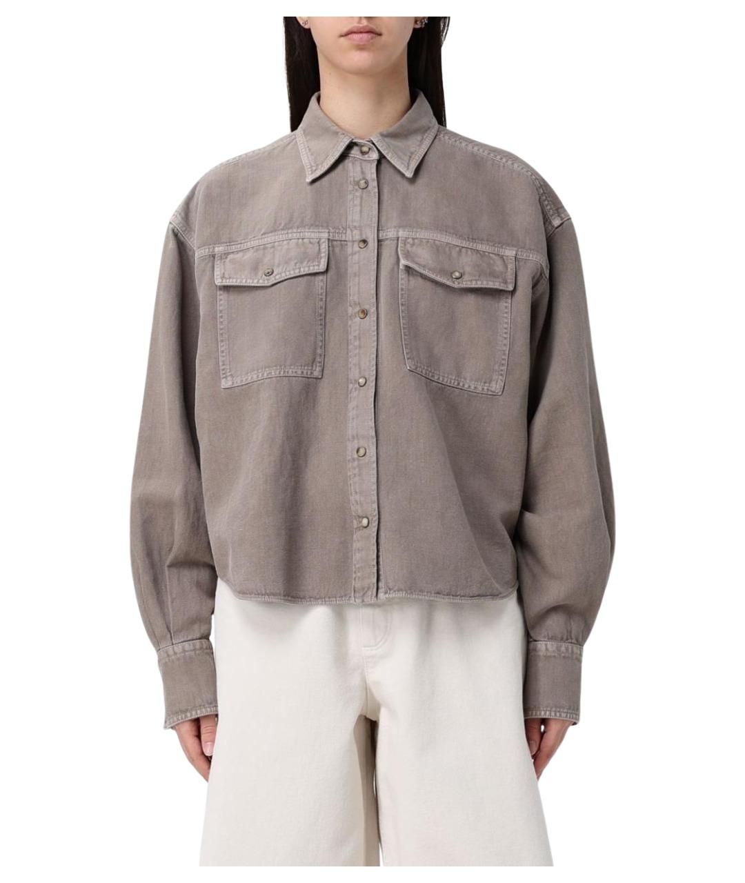 BRUNELLO CUCINELLI Коричневая хлопковая рубашка, фото 1