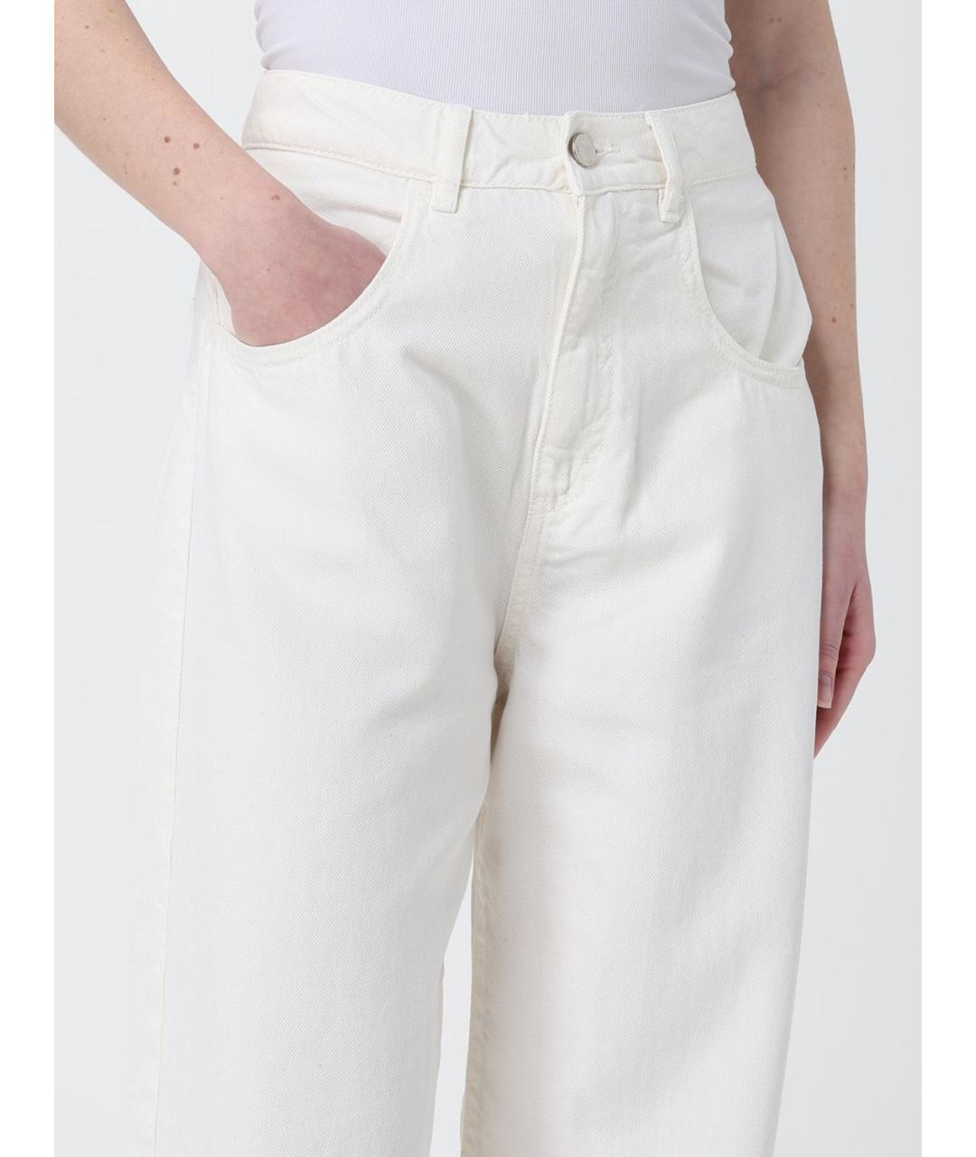 ICON DENIM Белые хлопковые прямые джинсы, фото 3