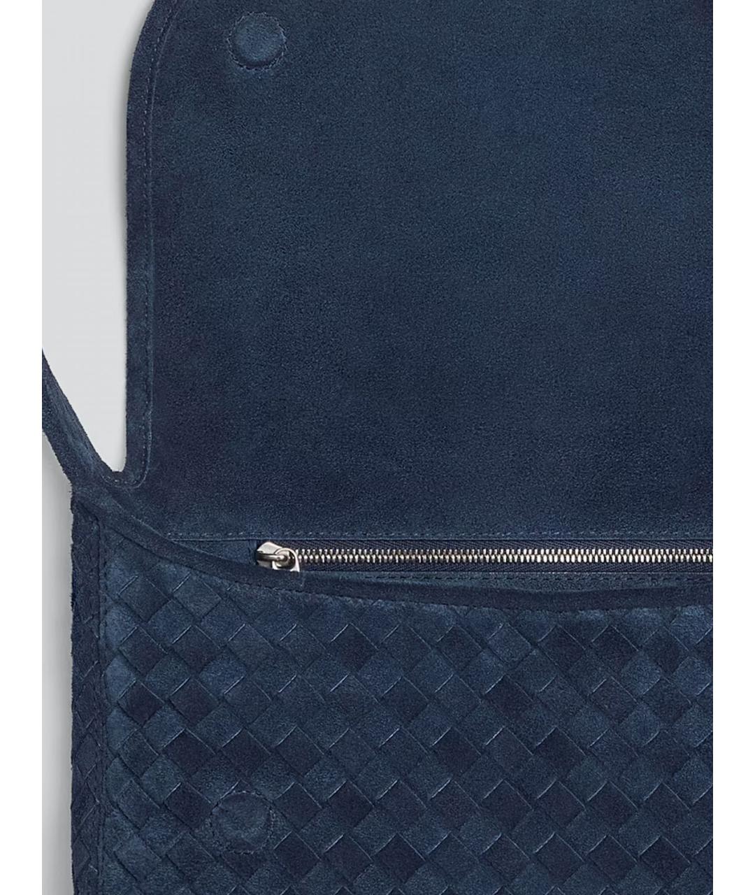 BOTTEGA VENETA Синяя кожаная сумка на плечо, фото 4