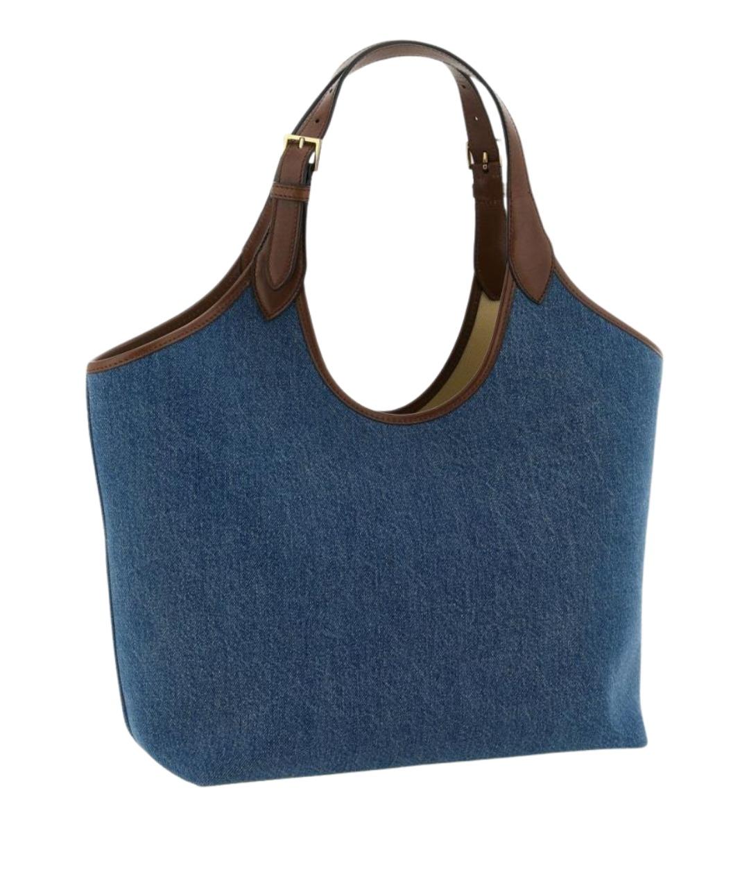 VERSACE Синяя хлопковая сумка тоут, фото 2