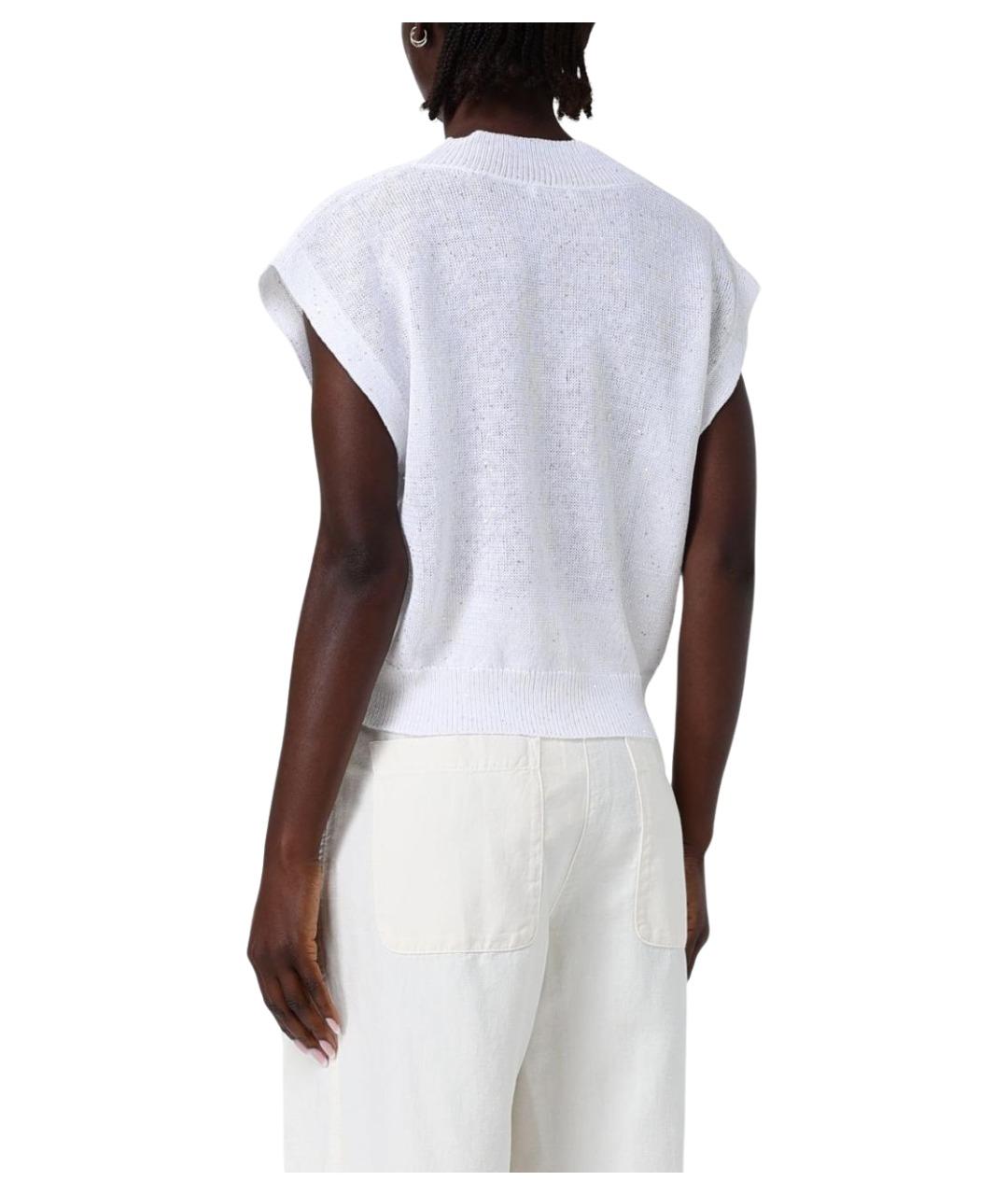 BRUNELLO CUCINELLI Белая льняная футболка, фото 3