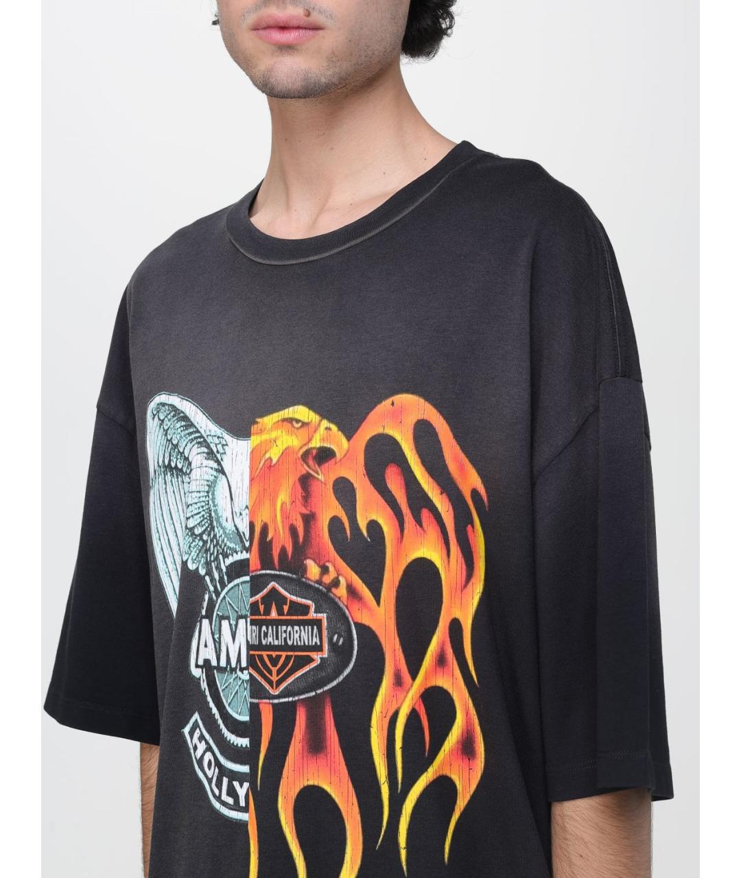 AMIRI Черная хлопковая футболка, фото 3
